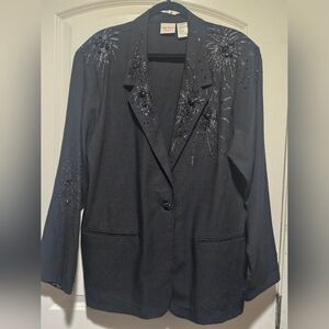 Elegant Black Embellished Women's Jacket